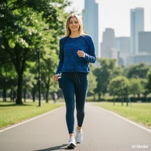 Nike Tech Knit Crewneck Sweater Women Medium Blue 728669-439 Long Sleeve Active